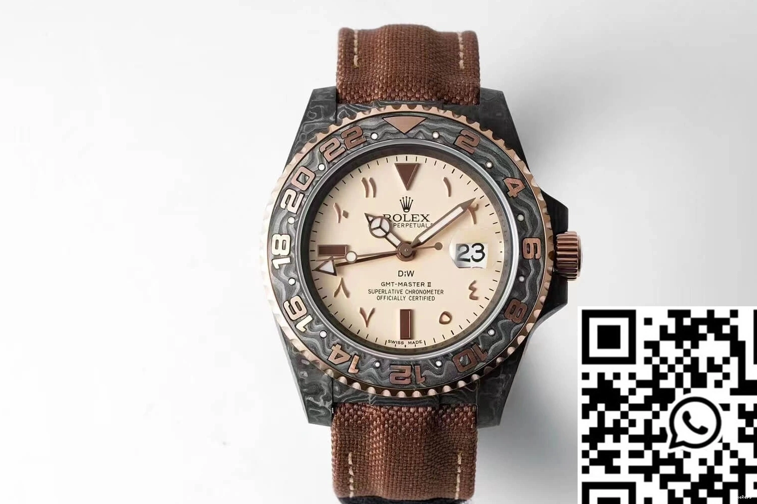 II GMT-MASTER Fiber Strap Fabric Diw Rolex Brown Carbon 0426